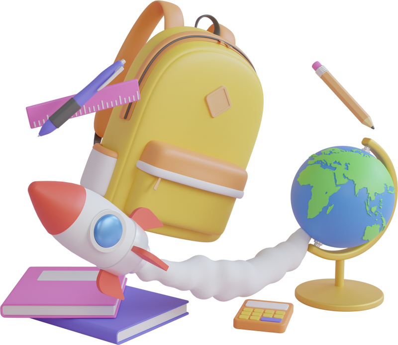 Back to School 3D Illustration