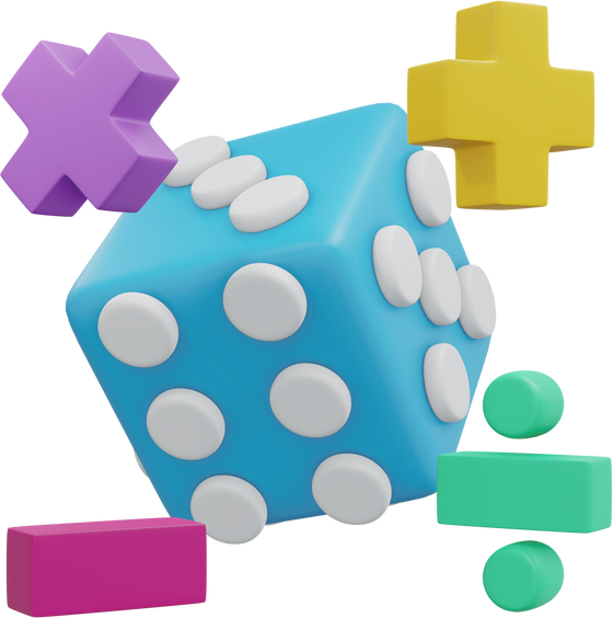 Mathematic probability math icon 3D render